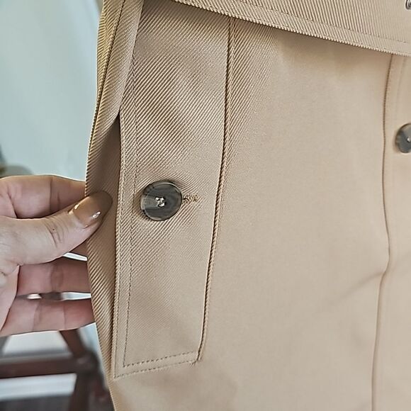 Stacy London Petite Sleeveless Trench Khaki Tan Size Small‎ - Picture 9 of 12